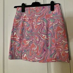Love on a hanger brand psychedelic marbly pink skirt